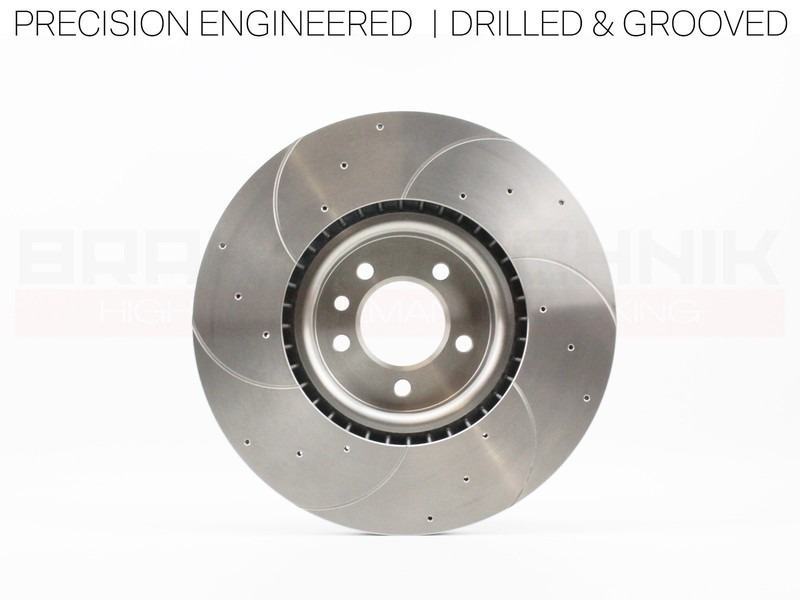 FOR LAND ROVER DEFENDER 90 3.0 D300 L663 DRILLED GROOVED FRONT BRAKE DISCS PAIR gallery
