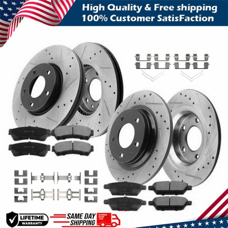 Front Rear Brake Rotors and Pads for 2003 2004 2005 2006 2007 Honda Accord 2.4L