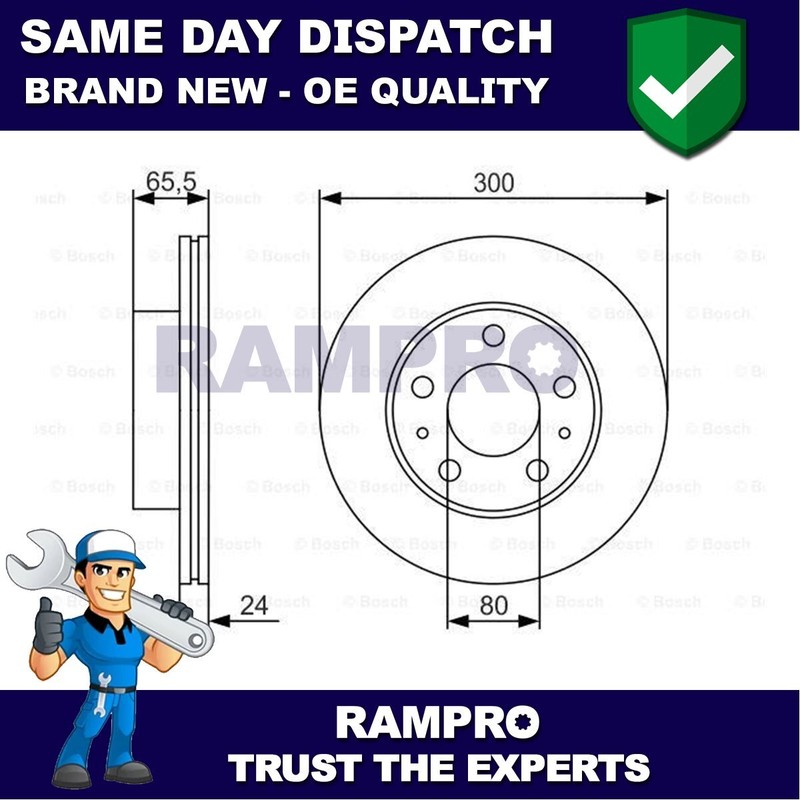 Rampro Front Brake Disc Fits Peugeot Boxer Citroen Relay Fiat Ducato #3