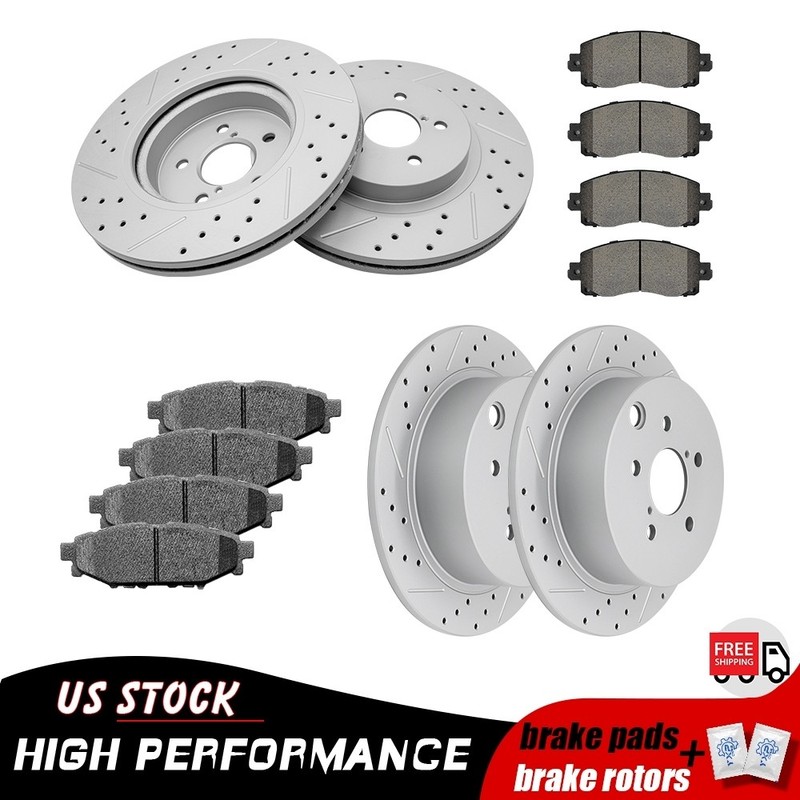Front Rear Disc Brake Rotors + Ceramic Pads for Subaru Impreza Crosstrek 18 – 23