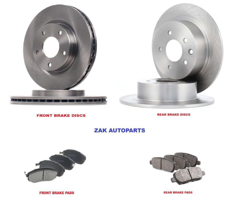 FRONT AND REAR BRAKE DISCS & PADS FOR NISSAN PULSAR 1.2 1.5 DCi 1.6 2014-2018