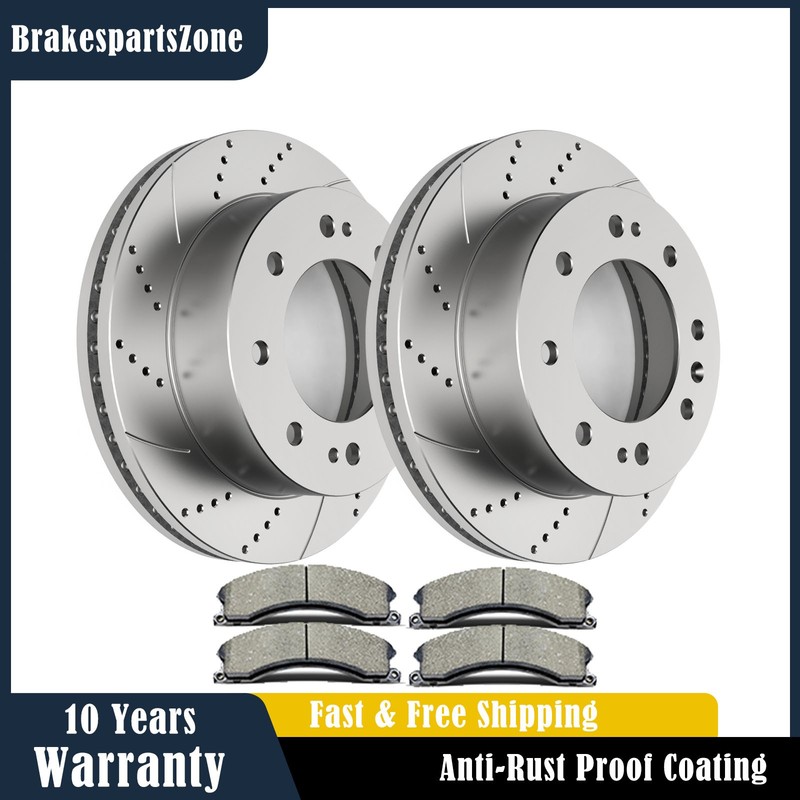 355mm Front Brake Rotors Pads for Chevrolet Silverado 2500 HD 3500 HD Slotted