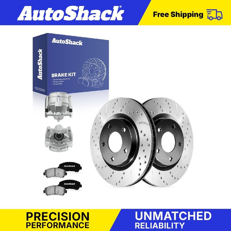 Front Drilled Slotted Brake Rotors Pads Calipers for Nissan, Rogue 2008-2013