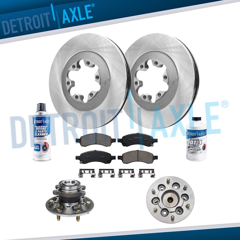 RWD Front Disc Rotor Brake Pads Wheel Bearing Hubs for 2009-2012 Colorado Canyon