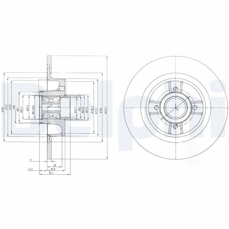 Delphi BG9029RSC Brake Disc for Renault