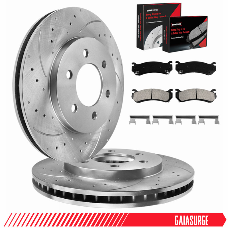 305mm Front Drilled Rotors Brake Pads for Chevy Silverado 1500 GMC Yukon Tahoe