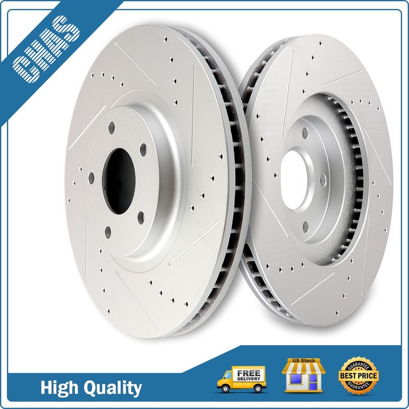 Front Drilled And Slotted Brake Rotors Fits 2008-2017 Infiniti Q70 M35h EX37