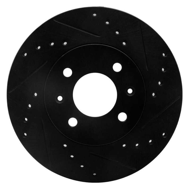For Hyundai Accent 06-11 Brake Rotor eLINE Drilled & Slotted 1-Piece Front