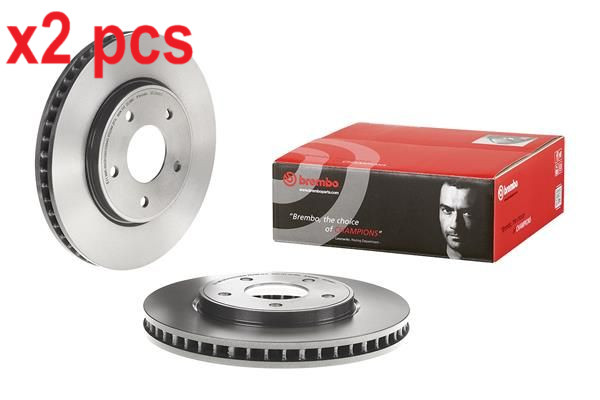 X2 PCS L&R SIDES FITS FOR NISSAN LEAF ELECTRIC BRAKE DISC 09.C544.11 BREMBO