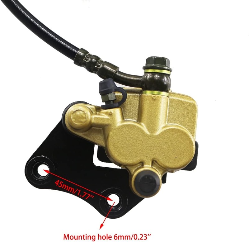 PRO BAT Front Disc Brake Master Cylinder Caliper + Rotor + Golden gallery