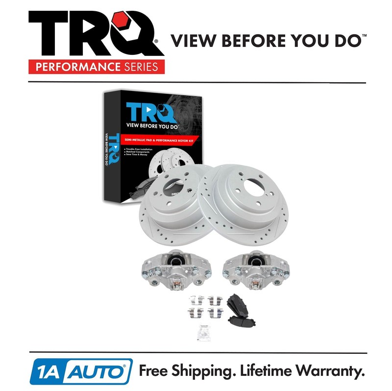 TRQ Performance Rear Brake Pad & Rotor Kit Fits 2006-2007 Subaru Impreza