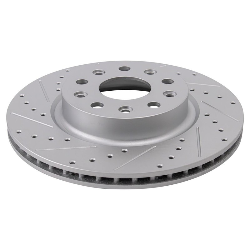 Brake Rotors Set Premium G-Coated Slotted X Drilled Fits 2018-2024 Jeep Wrangler gallery