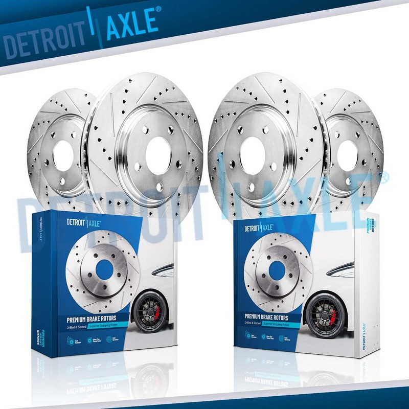 Front Rear Drilled Slotted Brake Rotors Kit for Chrysler 300 Dodge Challenger