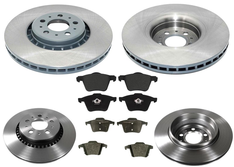 336MM Front & 308MM Rear Carbon Brake Rotors & EPS Brake Pads For XC90 03-14