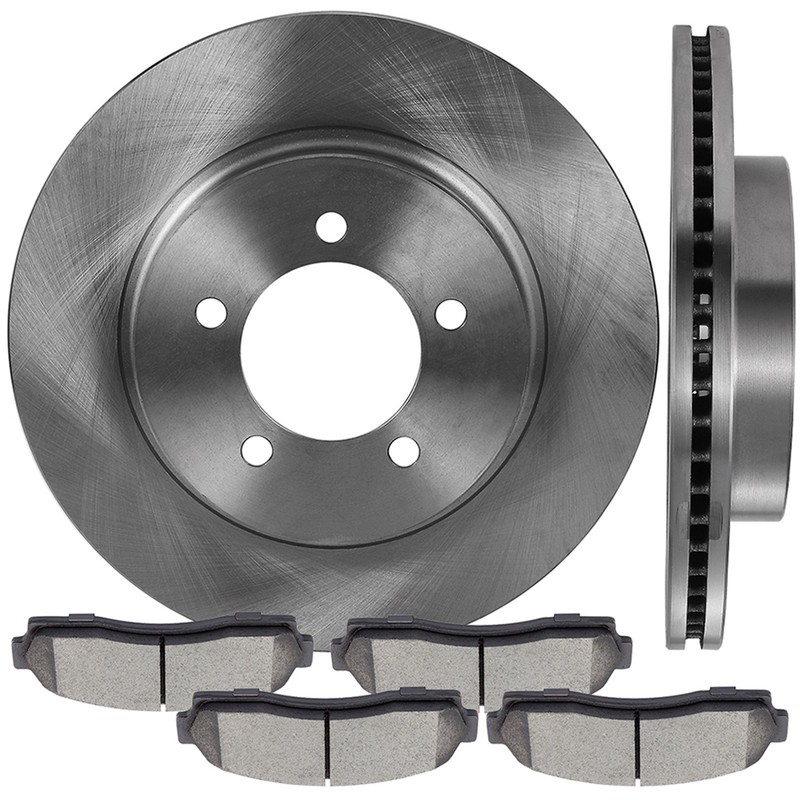 Front Brake Pads And Rotors Discs Vented For 2002-2005 Ford Explorer 4.0L 4.6L