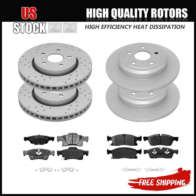 330mm Front Rear Disc Brake Rotors Ceramic Pads For Dodge Durango Grand Cherokee