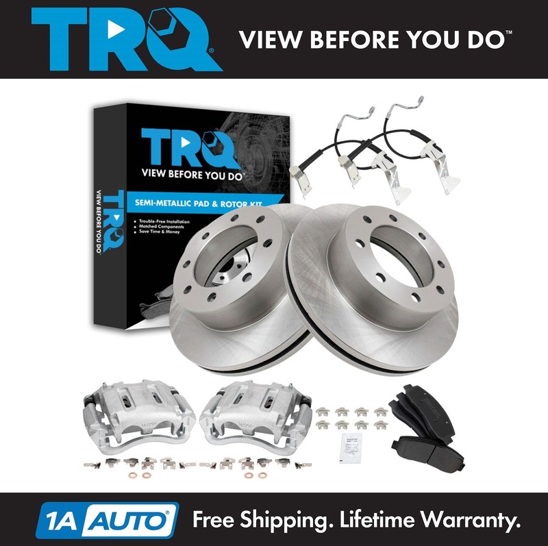 TRQ Brake Pad & Rotor Kit Semi-Metallic Fits 2005-2007 Ford F-350 Super Duty