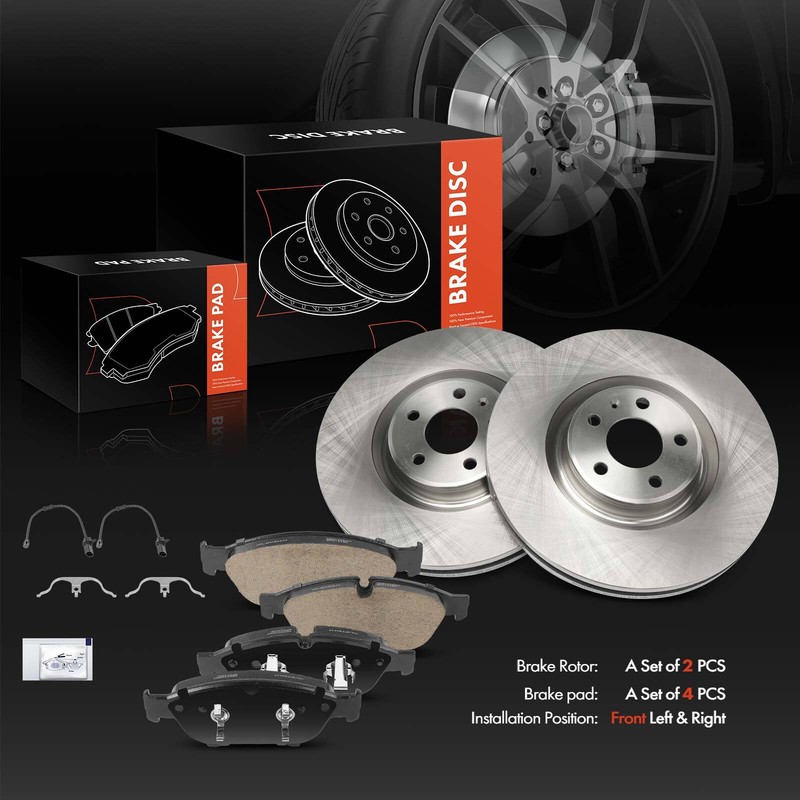 6Pcs Disc Rotors & Ceramic Brake Pad for Audi A6 Quattro 12-19 A6 Front 356mm gallery