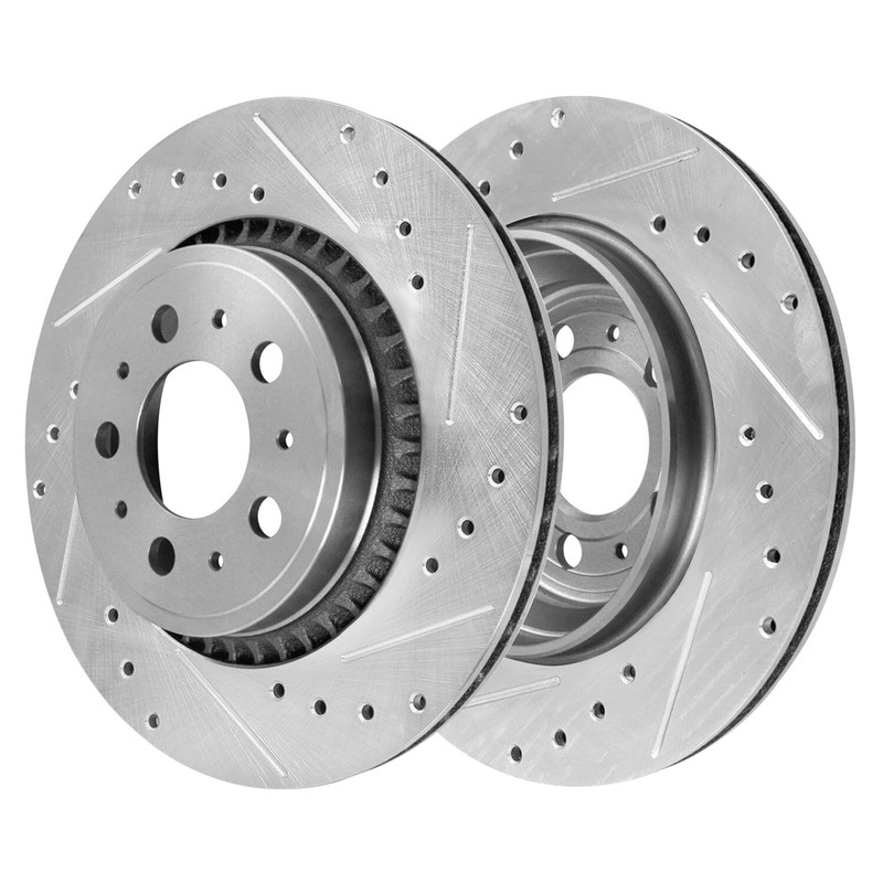 13.23'' Front Drilled Rotors and Ceramic Brake Pads for 2003 - 2014 Volvo XC90 gallery