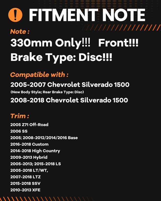 MOTOREVO Front Brake Pads and Rotors Kit Compatible with Silverado 1500 2005... gallery