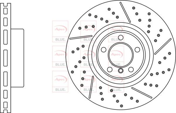 Brake Discs Pair Front FOR BMW F20 3.0 M135i M140i 12->19 CHOICE1/2 Petrol Blue gallery