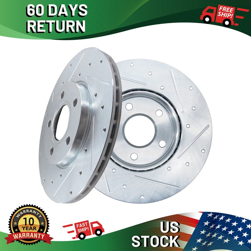 FRONT 10.94 inch Drilled Brake Rotors for Ford C-Max Focus Volvo C30 C70 S40 V50