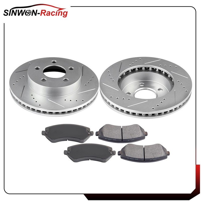 Front 2x Brake Rotors And 4x Ceramic Pads Vented For 2002-2007 Jeep Liberty