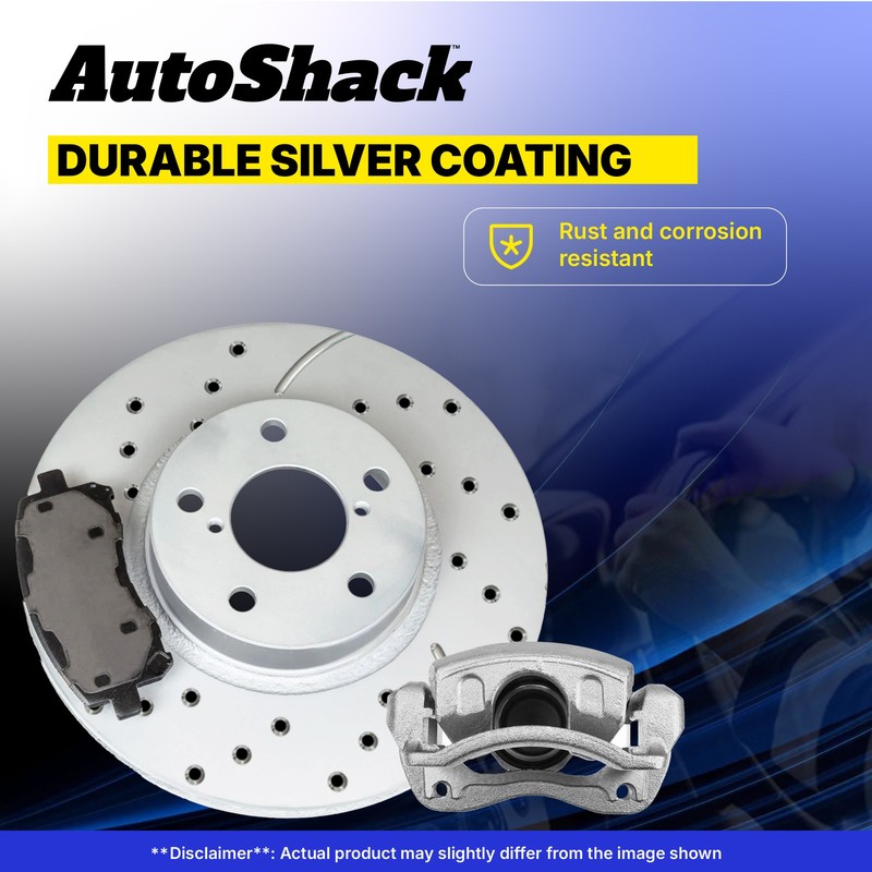 Front Rear Drilled Slotted Brake Rotors Pads Calipers for Ford, Taurus 2010-2012 gallery