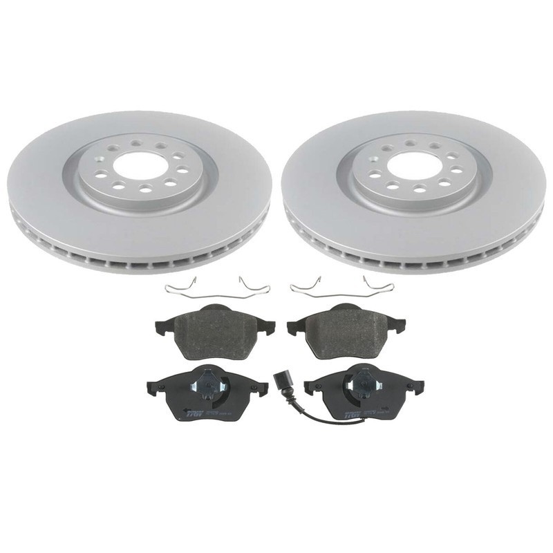 SHW OEM Front Brake Kit 312mm Rotors TRW Low-Met Pads for TT Quattro Golf 1.8 L4