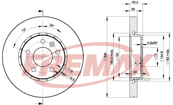 FREMAX BD-6845 Brake Disc for NISSAN,OPEL,RENAULT,VAUXHALL gallery