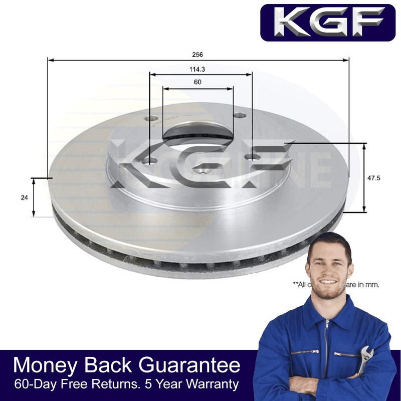 KGF Front Brake Disc Fits Chevrolet Lacetti Tacuma Daewoo + Other Models #1