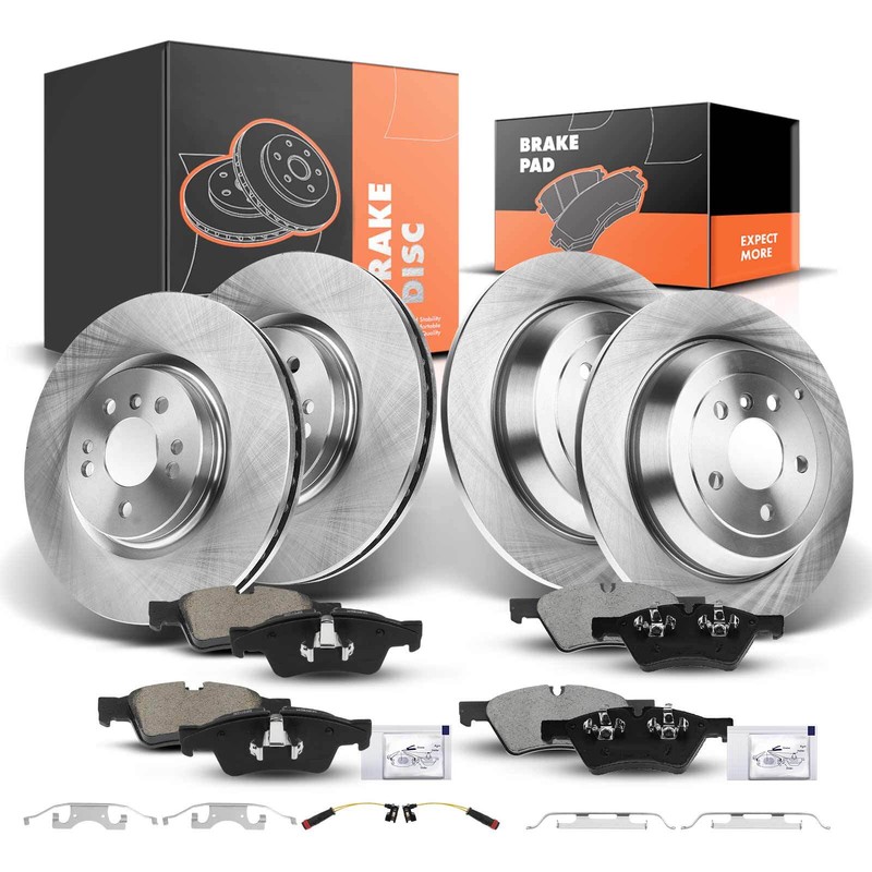 Front & Rear Disc Rotors & Ceramic Brake Pads for Mercedes-Benz ML320 W164 W251