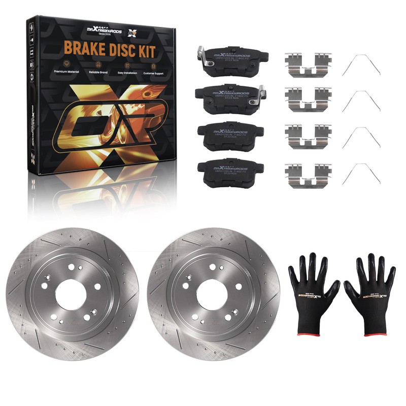 Rear Brake Rotors & Ceramic Pads Kit for Acura TSX 2009-14 Honda Accord 2008-17