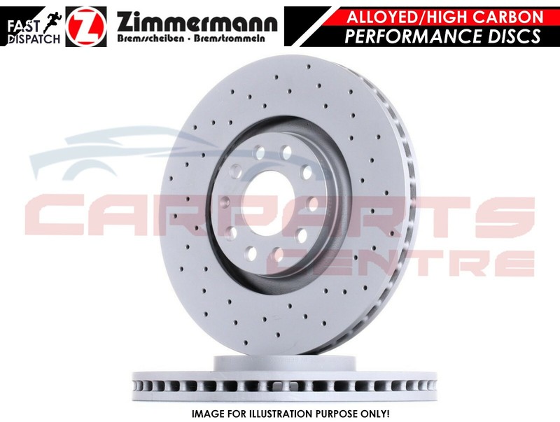FOR AUDI SQ7 TDI REAR CROSS DRILLED HIGH CARBON ZIMMERMANN BRAKE DISCS 350mm