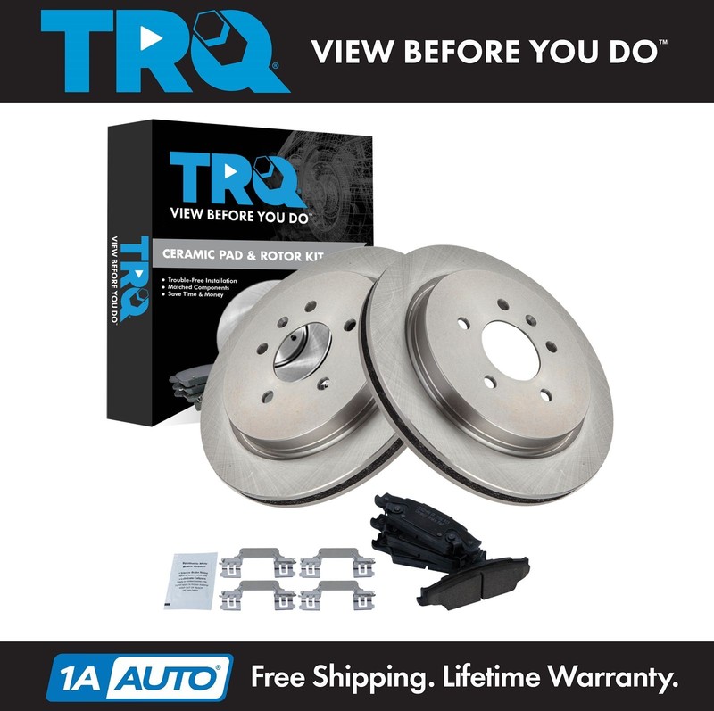 TRQ Rear Brake Pad & Rotor Kit Ceramic Fits 2003-2005 Cadillac CTS