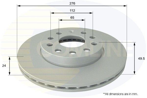 Comline Front Brake Disc Fits VW Golf Audi A3 Seat Leon Skoda Octavia #1 gallery