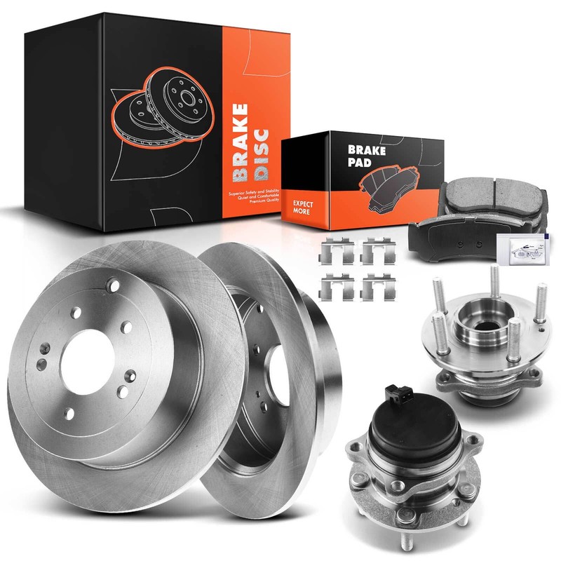 Disc Brake Rotor & Ceramic Pad Wheel Hub for Hyundai Santa Fe 2007-2009 FWD Rear