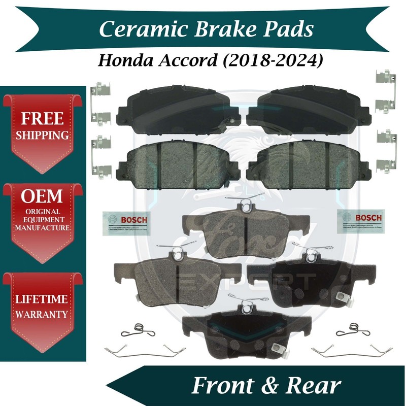 Bosch OEM Front & Rear Ceramic Brake Pads Kit For 2018-2024 Honda Accord