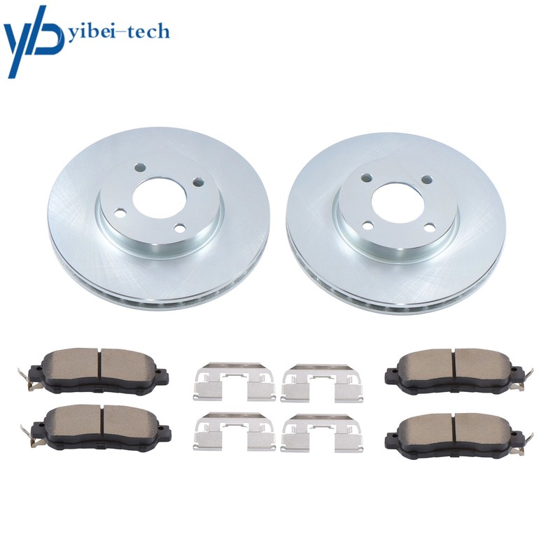 6Pcs Front Disc Brake Rotor & Ceramic Brake Pad For Nissan Kicks Versa 2018-2022