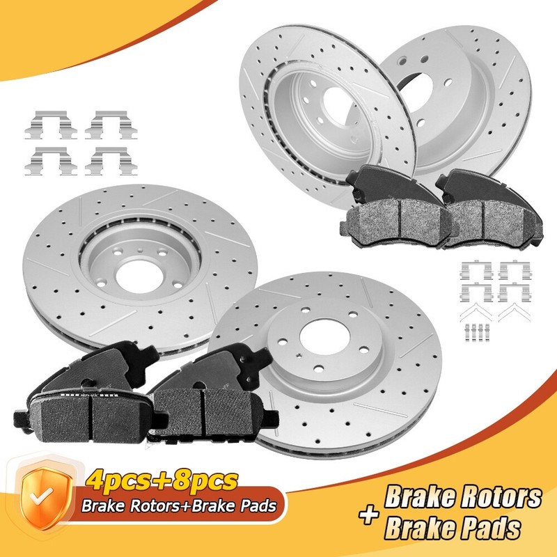 Front + Rear Drilled Brake Rotors & Ceramic Pads for Nissan Maxima 09-14 16-22