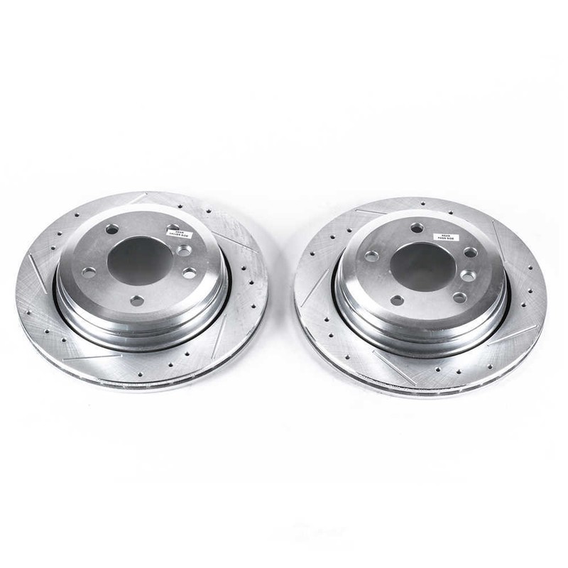 Disc Brake Rotor Set-Rear Drilled, Slotted and Zinc Plated Brake Rotor Pair