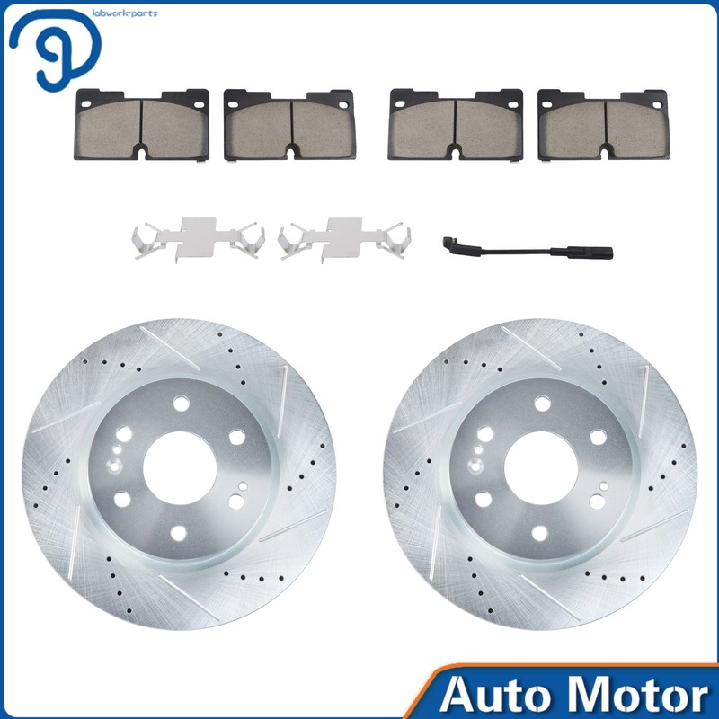 Front Drilled Brake Rotors & Ceramic Pads For GMC Sierra 1500 2019-2023 gallery