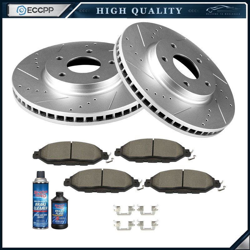 Front Disc Brake Rotor and Ceramic Pads For 2016 Nissan Pathfinder