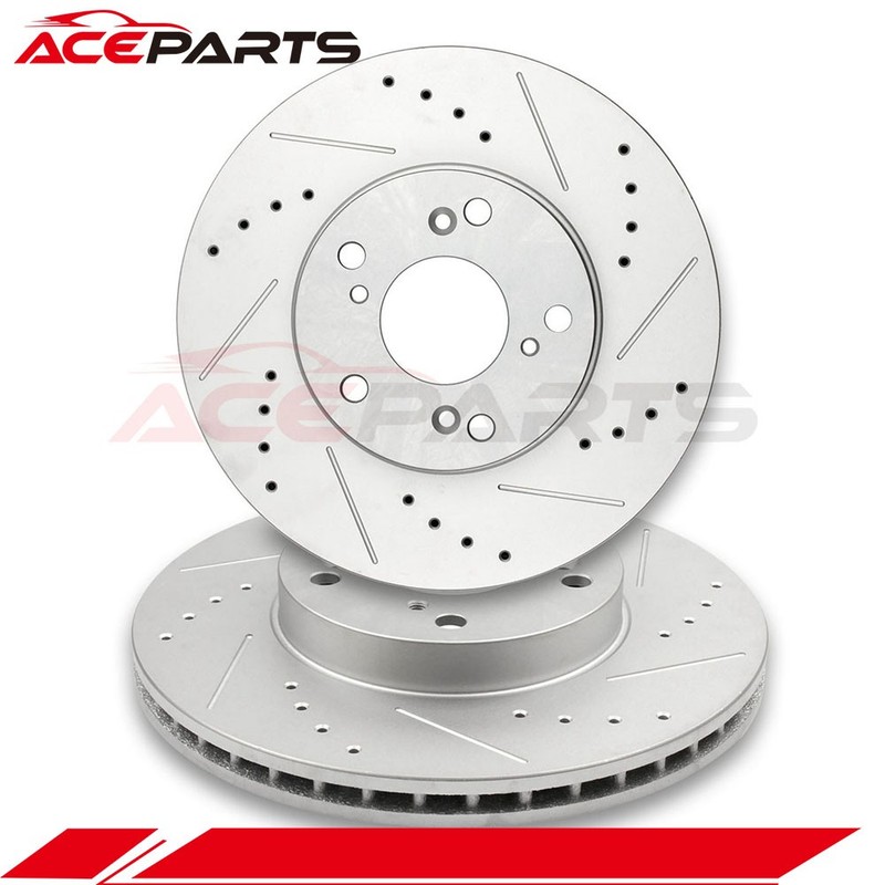 FRONT BRAKE DISC ROTORS FOR 2002 2003 2004 HONDA CR-V DRILLED & SLOTTED 2PCS gallery
