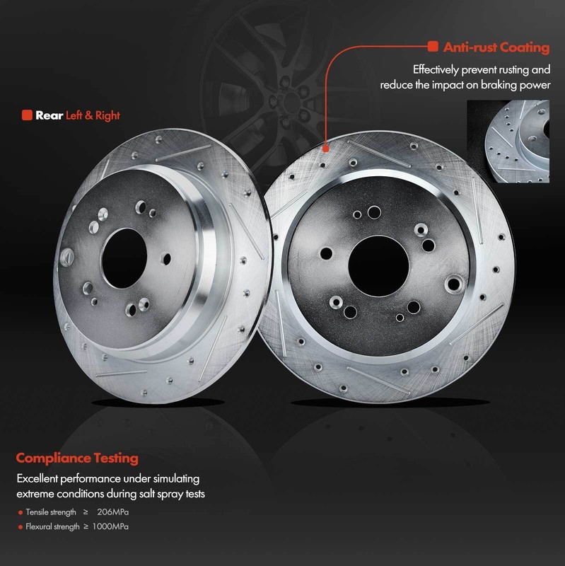 Rear Drilled Disc Brake Rotor & Brake Pads for Honda CR-V 05-16 Acura RDX 10-18 gallery