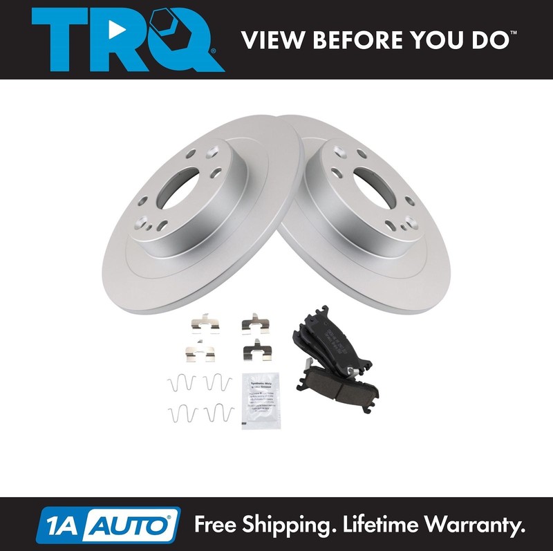 TRQ Rear Brake Pad & Rotor Kit Ceramic Premium G-Coated Fits Ford Mazda Mercury