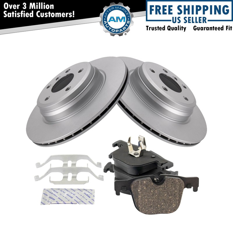 Rear Premium Posi Ceramic Disc Pad & Brake Coated Rotor Kit for BMW
