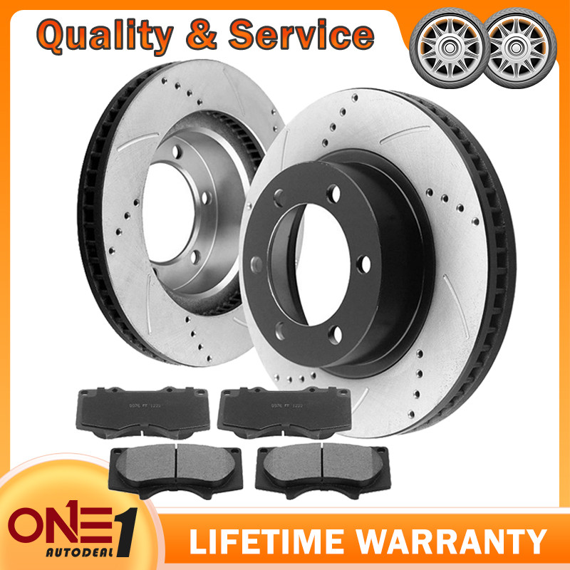 Front Disc Rotors and Ceramic Brake Pads For Toyota 4Runner 2005-2021 Tacoma