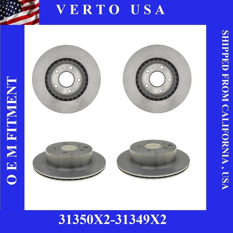 Front & Rear Brake Rotors Fit Nissan 350Z, 2003-2004-2005 With Standard Brakes