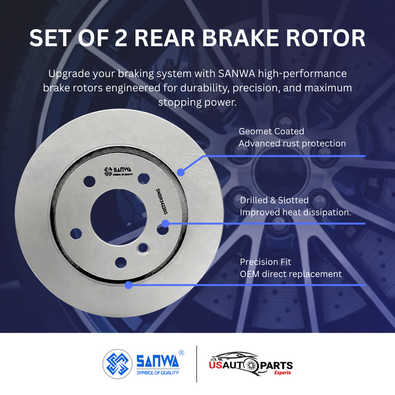 SET OF 2 REAR BRAKE ROTOR VENTED & GEOMET COATED 294 mm FOR BMW 325Ci 96-06 2.5L gallery